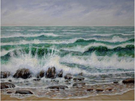 White Waves on the Rocks 