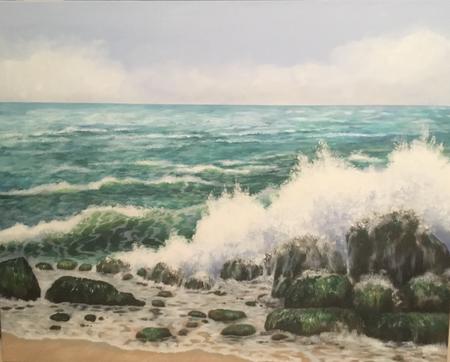 Crashing Waves on the Rocks 