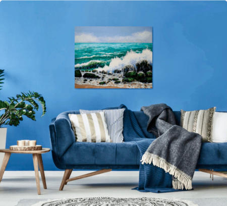 Crashing Waves on the Rocks 