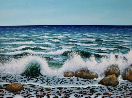 White Waves across the Sea