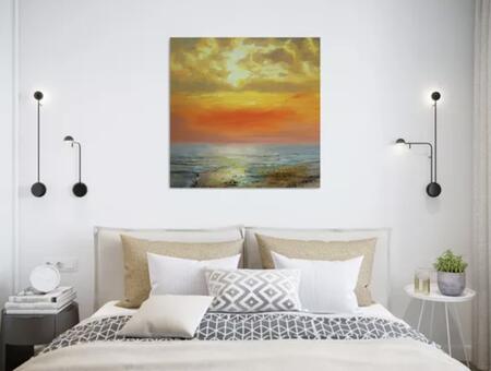 Golden sunrise in room 