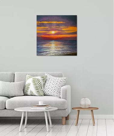 Sunset over the Sea in room 