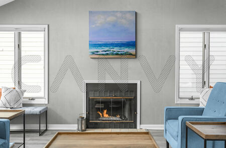 Sparkling Sea shore in a room setting 