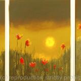 Chocolate Sunset Poppy Field Triptych