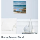 Rocks sea and Sand in room setting 