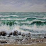 White Waves on the Rocks 