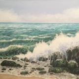 Crashing Waves on the Rocks 