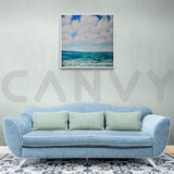 Clouds,sun and sea in room setting 