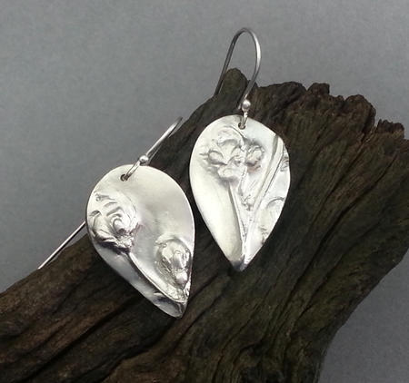 Spring Flower Earrings in fine silver