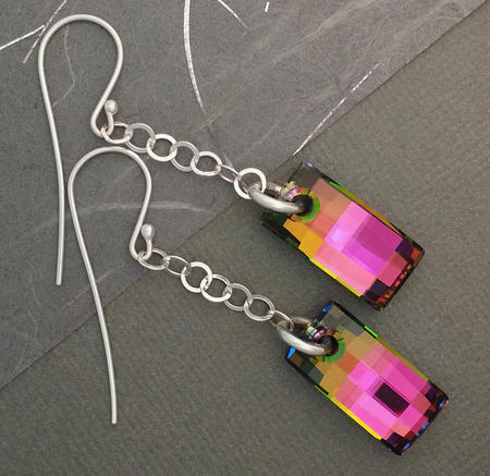 Swarovski Multicoloured Rectangular Earrings
