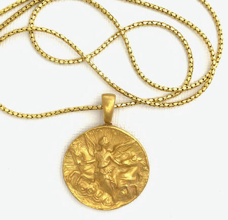 SOLD. Aurora Goddess of Dawn Gold Vermeil Pendant
