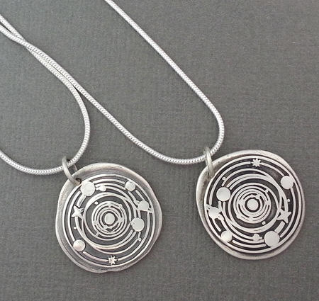 Solar System Wax Silver Seal Pendant