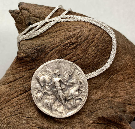 Aurora Goddess of Dawn Large Patinated Pendant