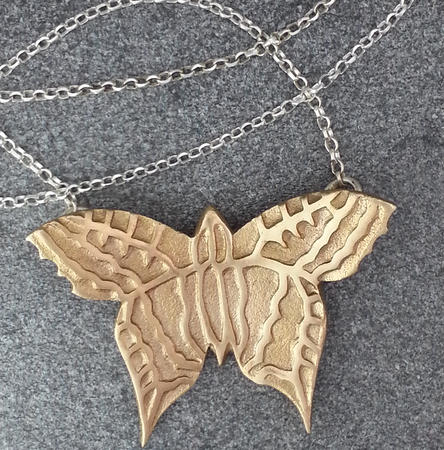 Swallow Tail Butterfly Bronze and Silver Necklace