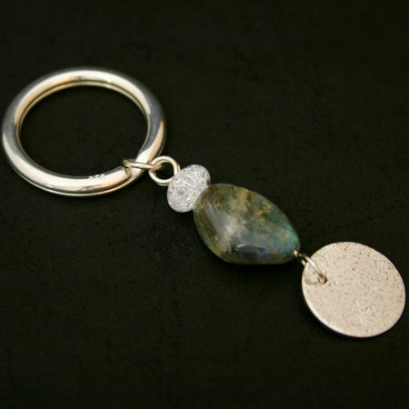 Labradorite Sterling Silver Gemstone Keyring/Keychain