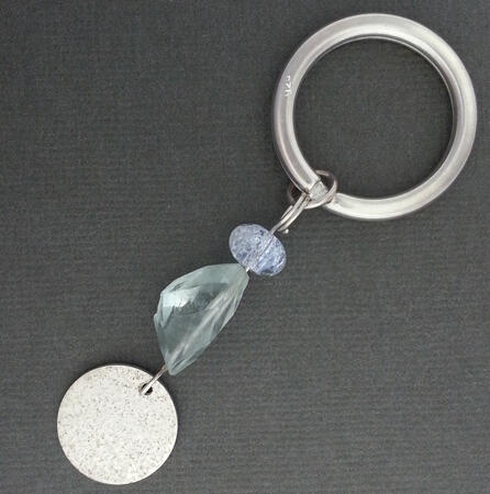 SOLD. Aquamarine Sterling Silver Gemstone Keyring/Keychain