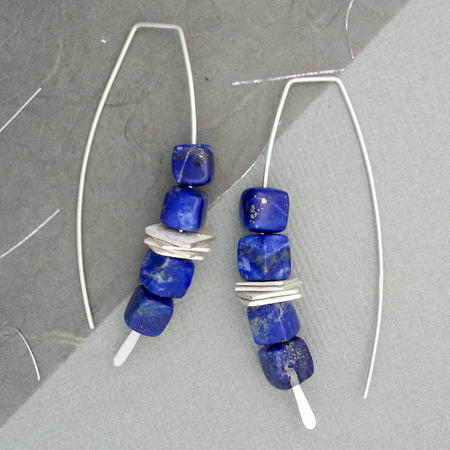 Lapis Lazuli Stacking Threader Earrings