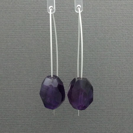 Amethyst Sterling Silver Threader Earrings