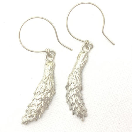 Magnolia Flower Bud Silver Earrings