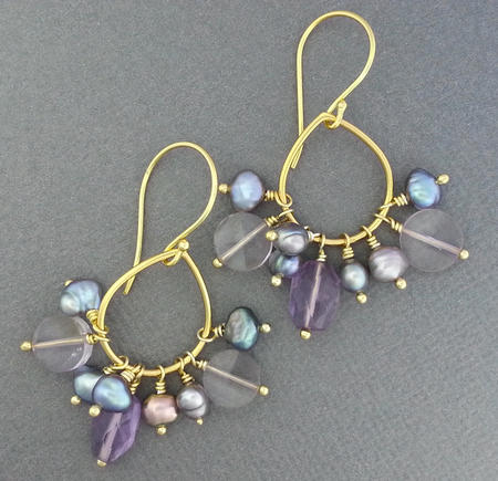 Chandelier Gemstone Gold Vermeil Earrings