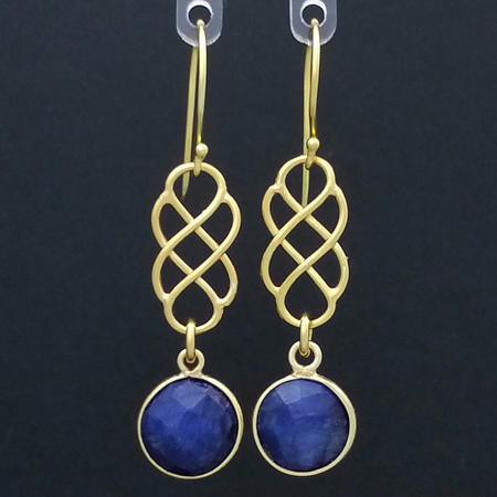 Sapphire Celtic Knot Vermeil Earrings