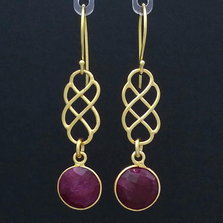 Ruby Celtic Knot Vermeil Earrings