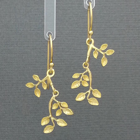 Leaf and branch Gold Vermeil Earrings