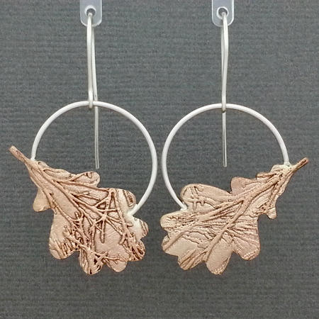 Bronze Textured Leaf Earrings