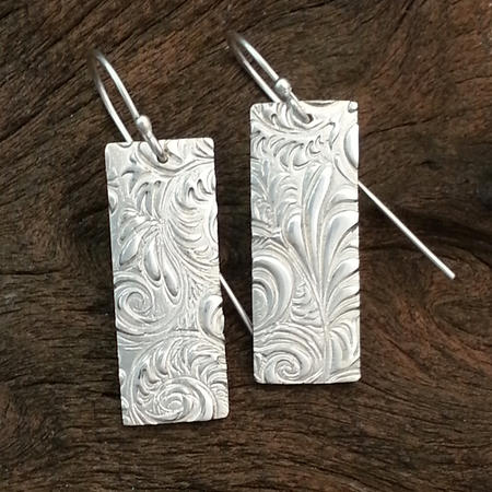 Boho Vintage Look Rectangular Panel Earrings