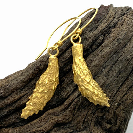 Magnolia Flower Bud Gold Vermeil Earrings