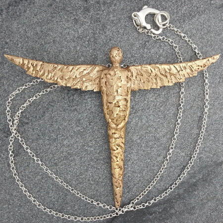 SOLD. Angel Goddess Bronze Textured Pendant