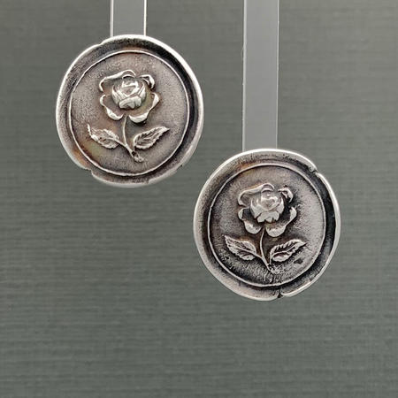 Wax Seal Flower Stud Earrings