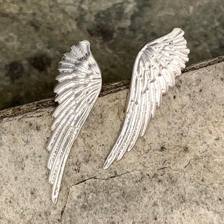 Angel Wing Climber Stud Earrings