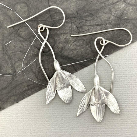 Silver Snowdrop Earrings