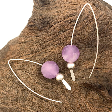 SOLD. Amethyst Minimalist Threaders