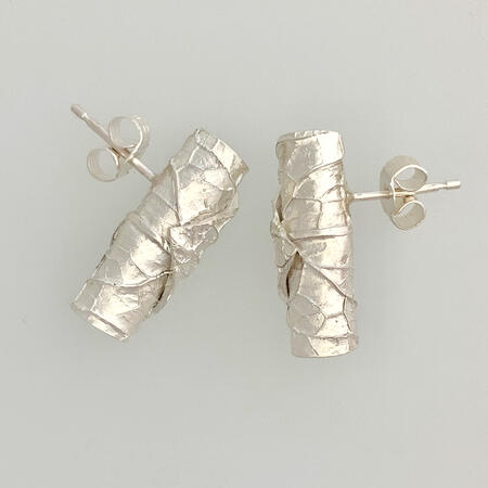 Stud Rolled Leaf Earrings