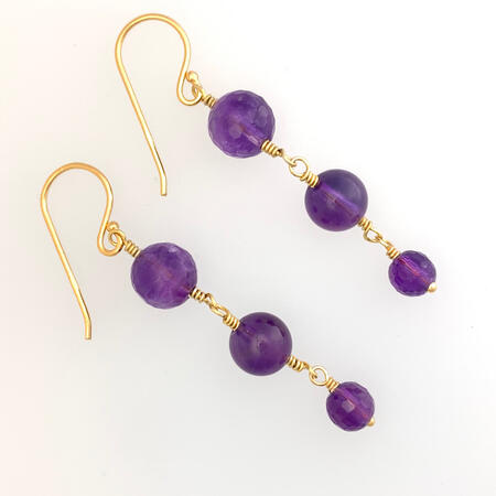 Gold Vermeil Amethyst Drop earrings