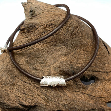 Brown Leather Leaf Pendant