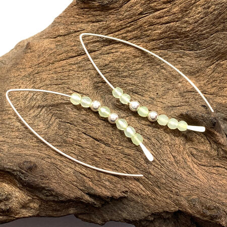 Green Serpentine Threader Earrings