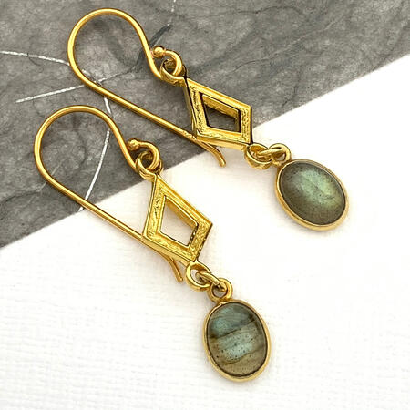 SOLD. Gold Vermeil Labradorite Earrings