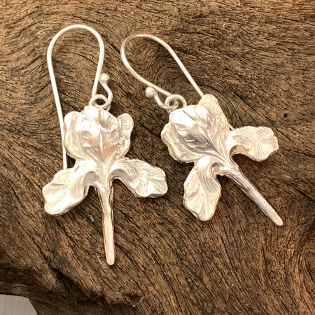 Silver Iris Earrings