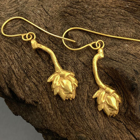 Azalea Flower Gold Vermeil Earrings