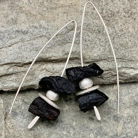 Raw Black Tourmaline Threaderss