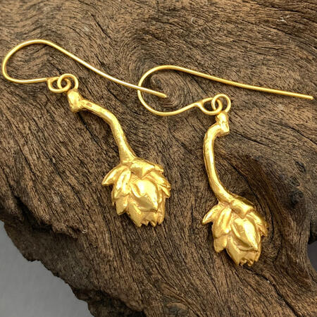 Azalea Flower Gold Vermeil Earrings 