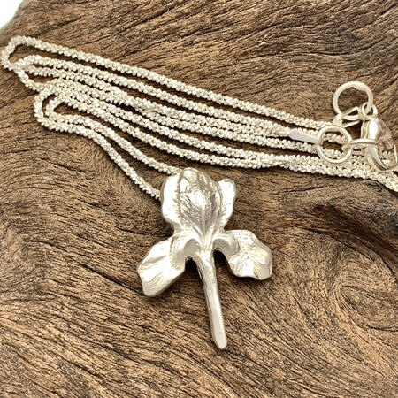 Silver Iris Pendant