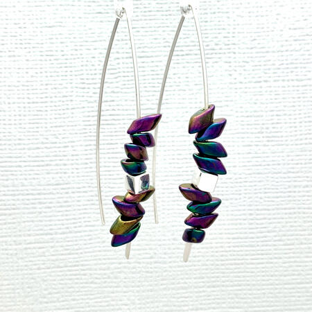 Rainbow Japanese Glass earrings