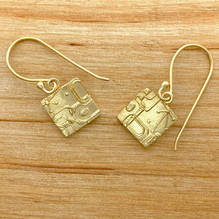 Little Square Gold Vermeil Earrings