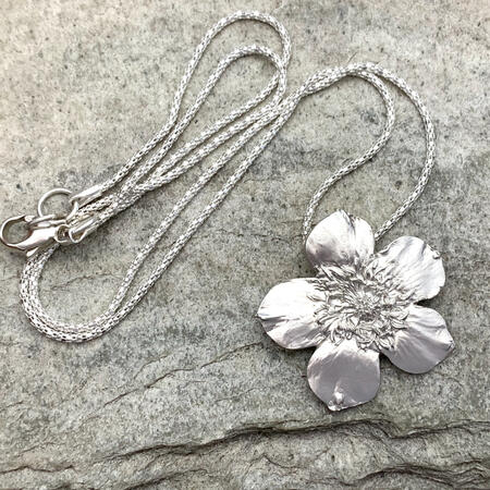 Geranium Flower in Silver