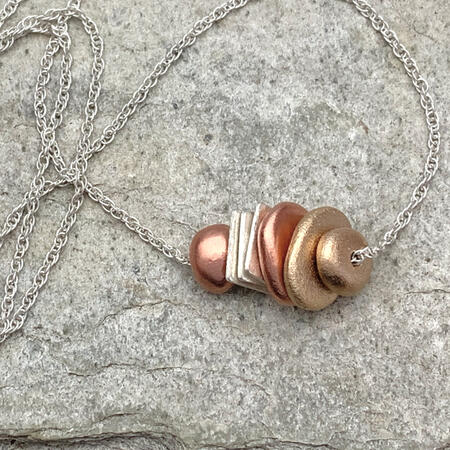 Silver, Copper, Bronze Necklace