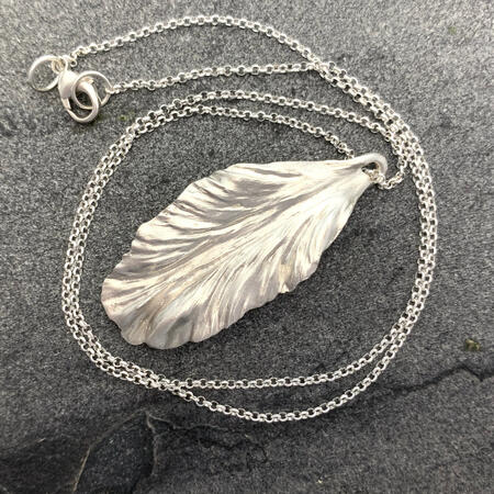 Iris Silver Petal Flower Pendant 